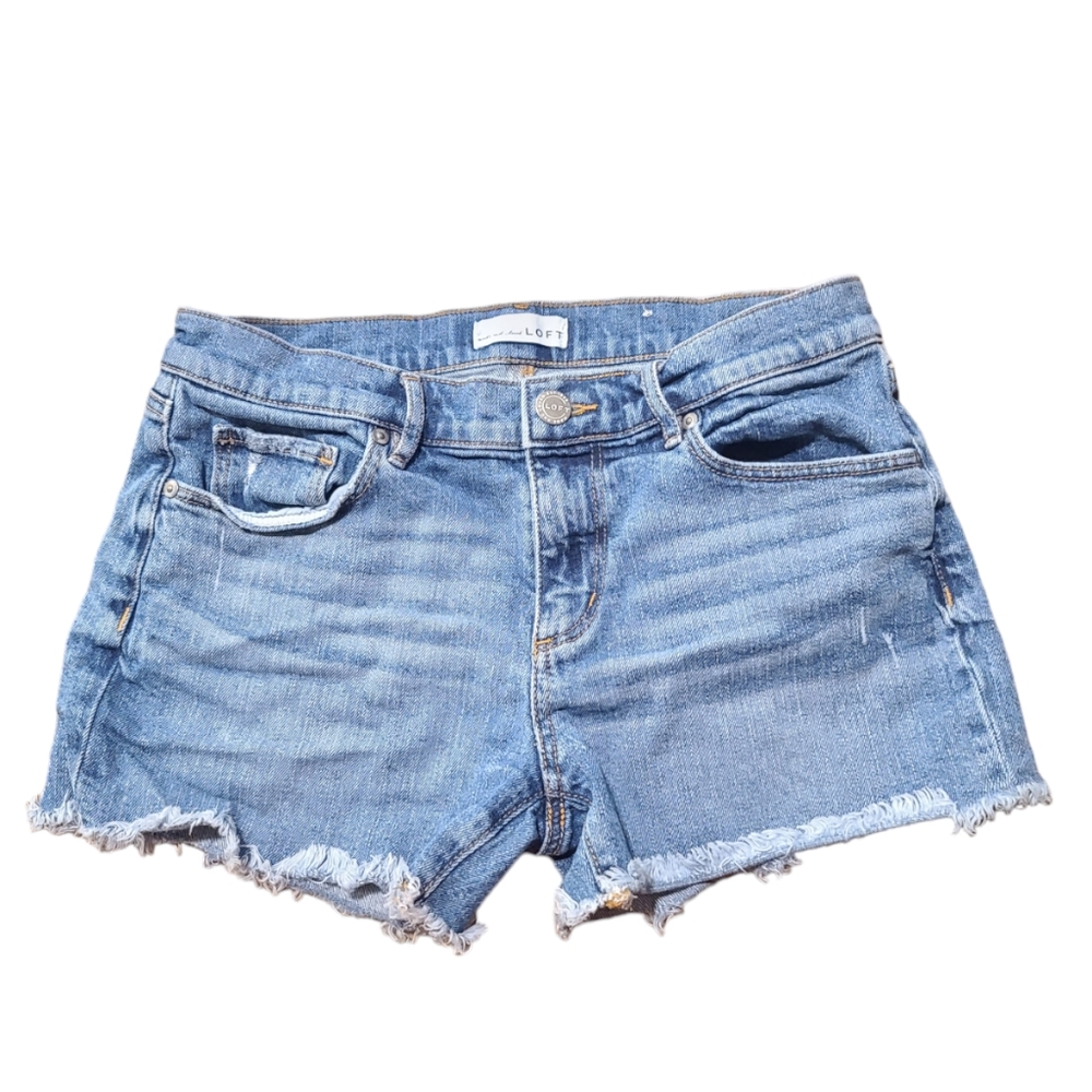 Loft Women's Blue Medium Wash Denim Jeans Short Size